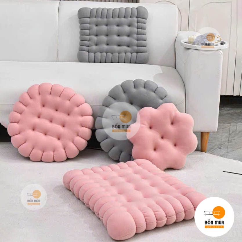 Nệm ngồi bệt hình bánh quy - NNBBQ01 6 Nem ngoi bet hinh banh quy