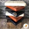 Nệm ngồi bệt bằng da có đường may chia ô - NNBV03 3 nem ngoi bet bang da