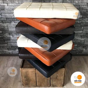 Nệm ngồi bệt bằng da có đường may chia ô - NNBV03