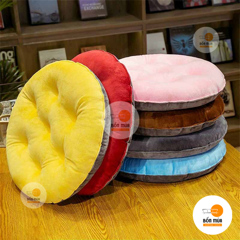 Nệm ngồi bệt vải nhung phối 2 màu - NNB06 2 Nệm ngồi bệt vải nhung phối 2 màu - NNB06 - Ảnh 2
