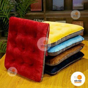 Nệm ngồi bệt vải nhung phối 2 màu - NNB06