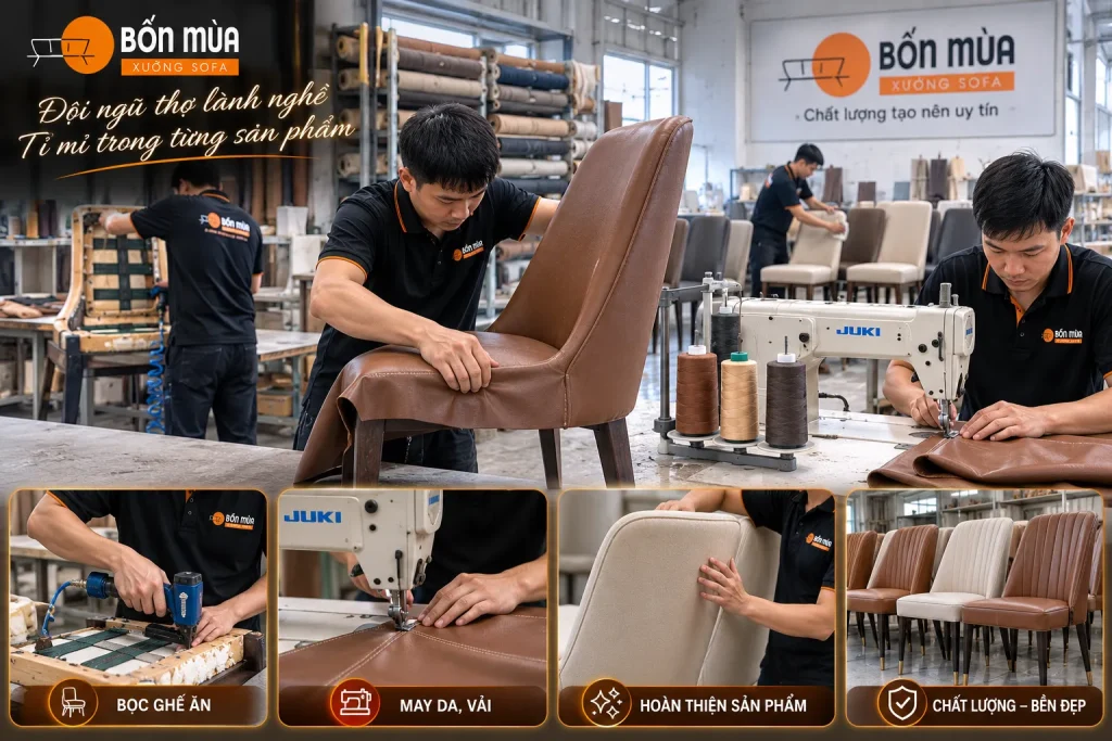 Bọc Lại Ghế Ăn 27 Đội ngũ kỹ thuật viên giàu kinh nghiệm, thi công tỉ mỉ từng chi tiết.