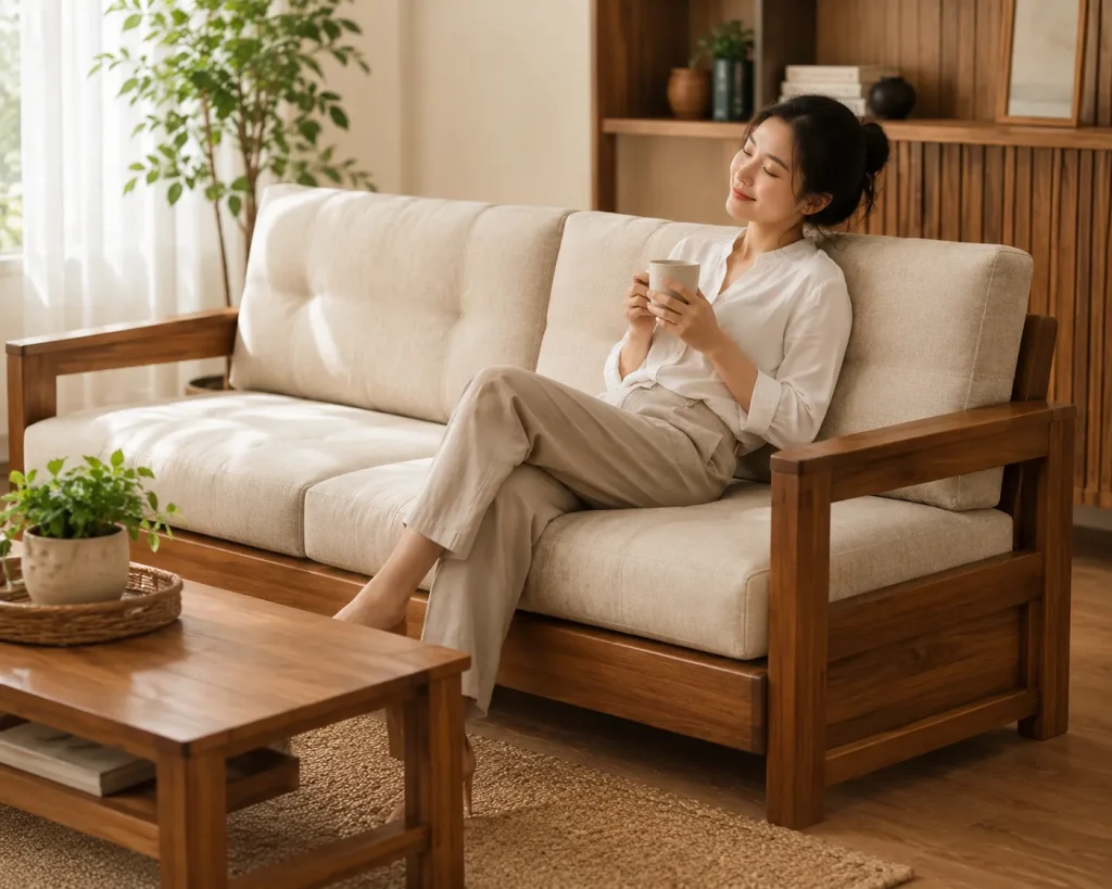 Làm Đệm Ghế Gỗ 10 Đệm ghế gỗ sử dụng mút đàn hồi cao giúp ngồi lâu không bị mỏi.