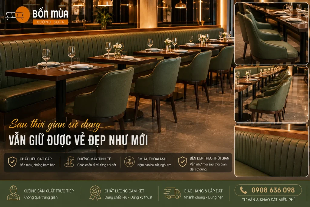 Chăm sóc đúng cách giúp ghế nhà hàng luôn sạch đẹp, nâng cao trải nghiệm của khách hàng.
