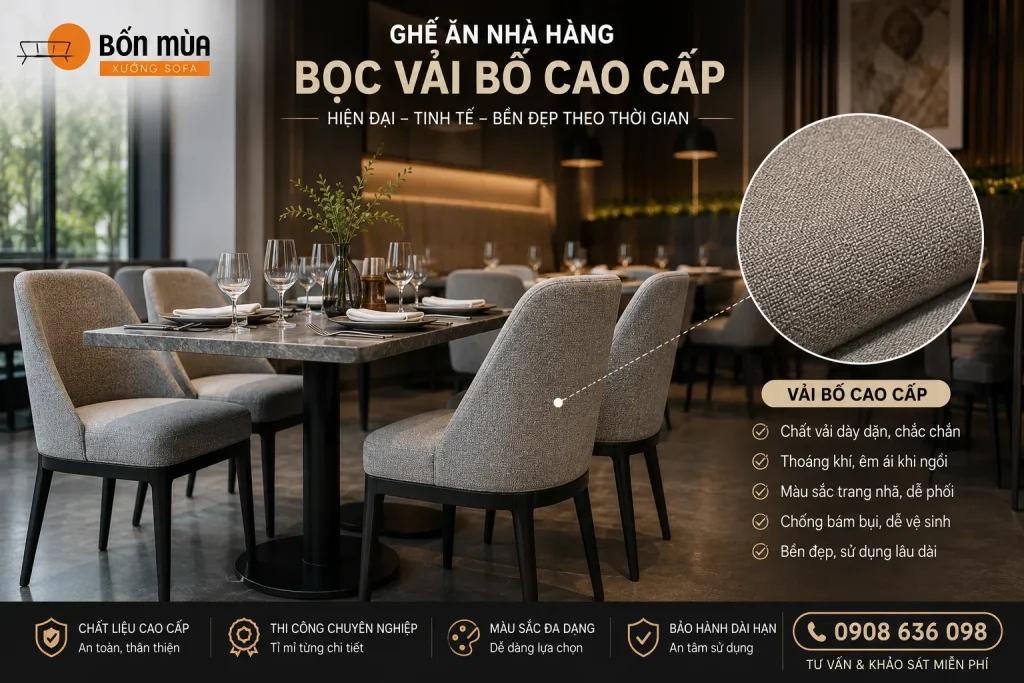 Vải bố có nhiều màu sắc, tạo cảm giác gần gũi và phù hợp với nhiều phong cách thiết kế.