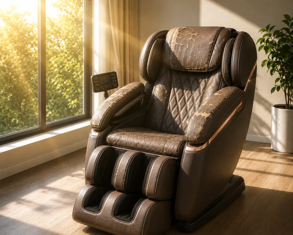 Tia UV làm da ghế massage phai màu và nứt nẻ