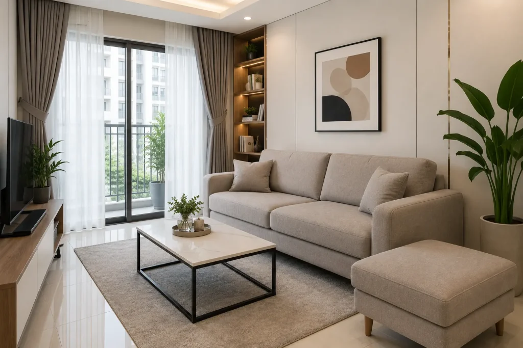 Bọc Ghế Sofa Nỉ 12 Bộ sofa nỉ mới giúp không gian phòng khách trở nên sang trọng và hiện đại hơn.