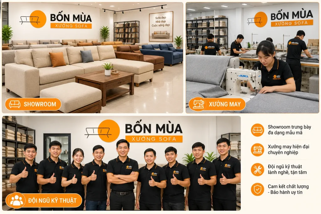 May Vỏ Bọc Nệm 32 Xưởng Sofa 4 Mùa - Đơn vị chuyên may vỏ bọc nệm theo yêu cầu