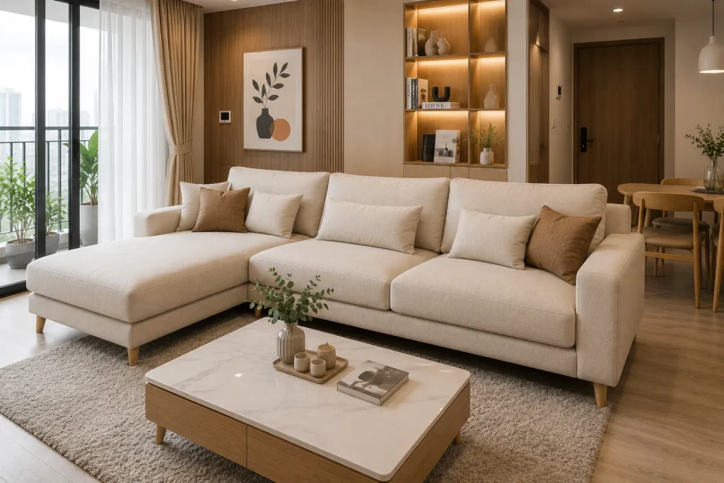 Bọc Ghế Sofa Vải 29 Mẫu bọc ghế sofa vải phù hợp căn hộ chung cư.