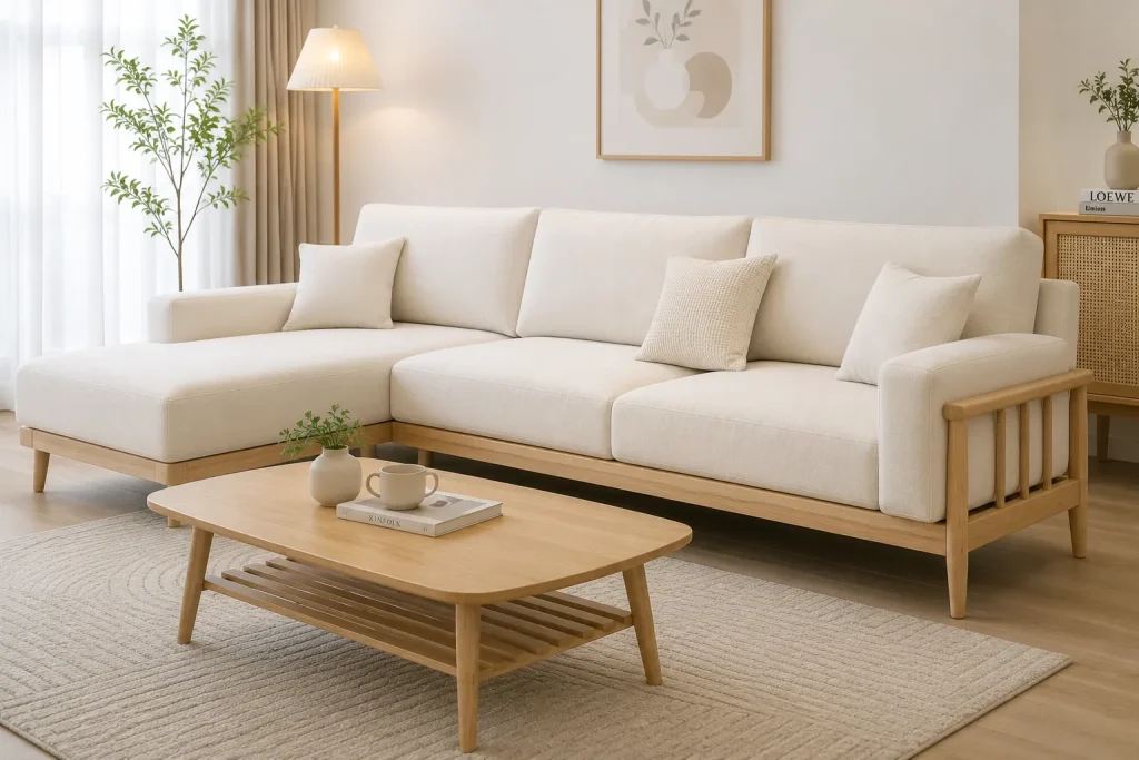Bọc Ghế Sofa Vải 28 Phong cách Scandinavian với gam màu nhẹ nhàng và tinh tế.