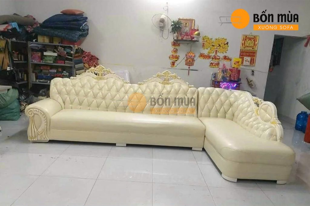 Bọc Lại Sofa Tân Cổ Điển Cho Anh Thắng Tại TP. Thủ Đức 4 Diện mạo mới sang trọng, sáng đẹp như vừa xuất xưởng.