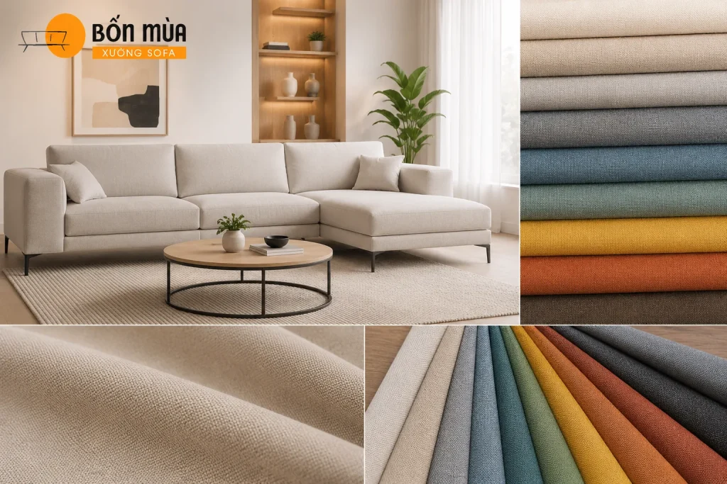 Những mẫu chất liệu Sofa được ưu chuộng hiện nay 22 Sofa vải polyester có nhiều màu sắc và phù hợp với nhu cầu sử dụng hàng ngày