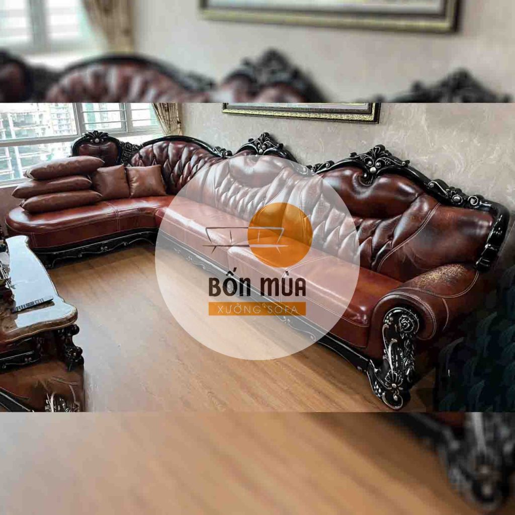Bọc Lại Sofa Da Cao Cấp Cho Bác Mỹ Phường An Khánh 2 Một vài chỗ trên bộ sofa cũ đã bị sờn rách, màu sắc không đồng đều.