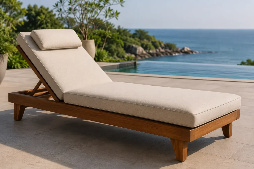 Làm Đệm Ghế Hồ Bơi Đẹp, Bền, Chống Nắng – Đặt May Theo Kích Thước 16 Đệm ghế tắm nắng hồ bơi thiết kế dài, êm ái và vừa khít với ghế