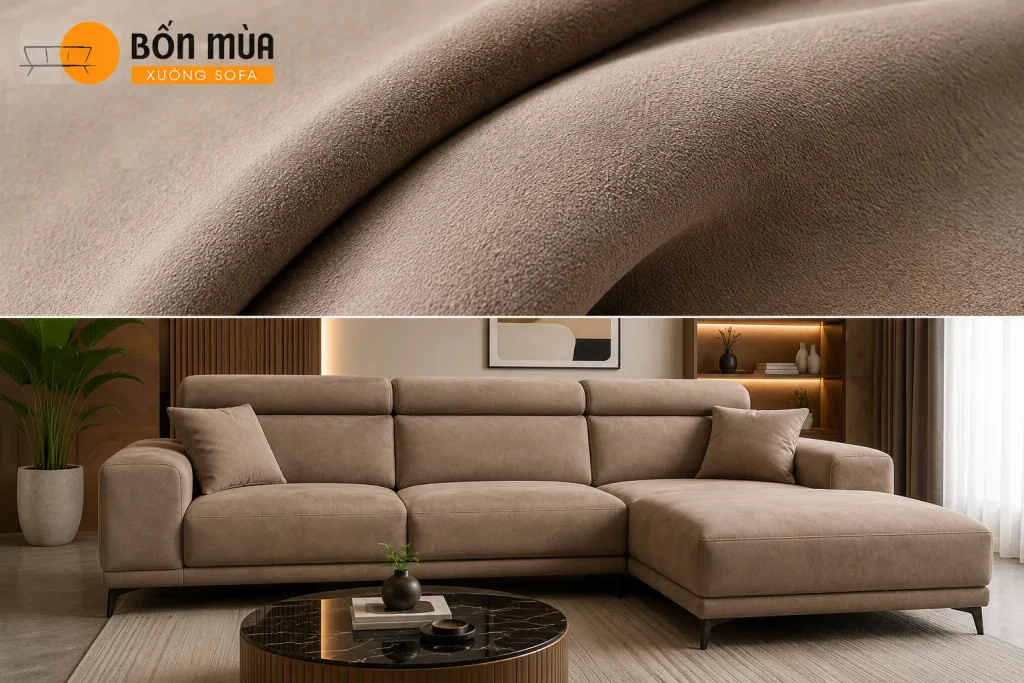 Những mẫu chất liệu Sofa được ưu chuộng hiện nay 17 Da Microfiber mang đến vẻ đẹp hiện đại và khả năng sử dụng linh hoạt