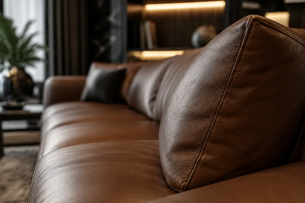 Những mẫu chất liệu Sofa được ưu chuộng hiện nay 16 Sofa da thật nổi bật với bề mặt tự nhiên và vẻ đẹp sang trọng