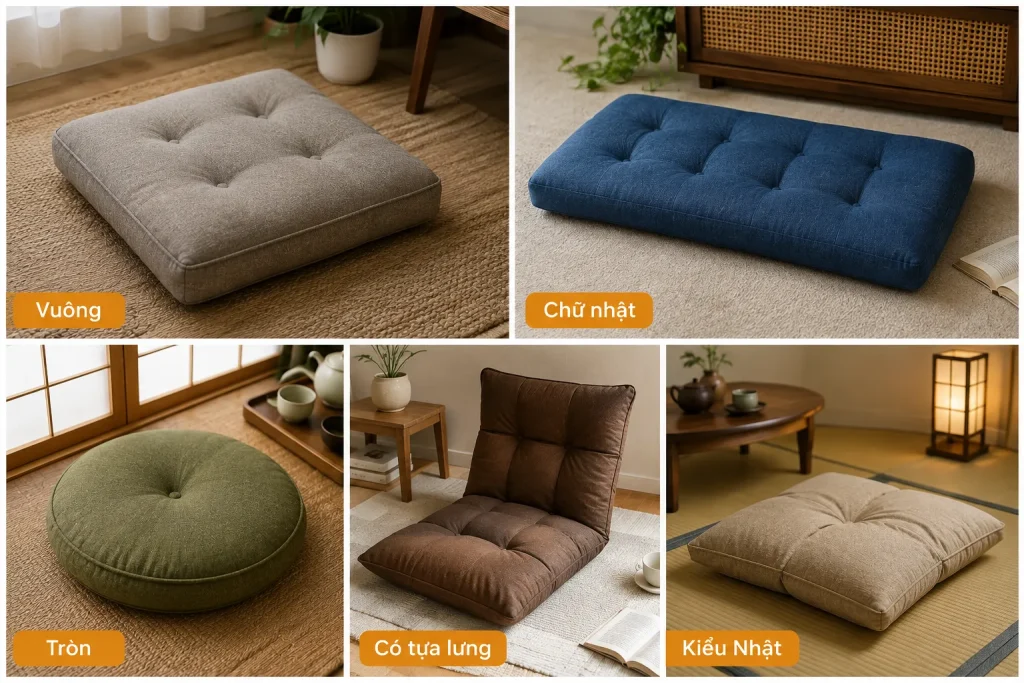 Đệm Ngồi Dưới Đất – Mẫu Đẹp, Êm Ái, May Theo Yêu Cầu 8 Các mẫu đệm ngồi dưới đất đẹp được ưa chuộng