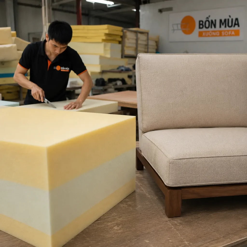 Mua Mút Làm Đệm Ghế Ở Đâu? Kinh Nghiệm Chọn Mút Bền, Êm 1 mua mut dem ghe