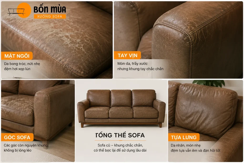Những vị trí sofa thường bị rách trong quá trình sử dụng