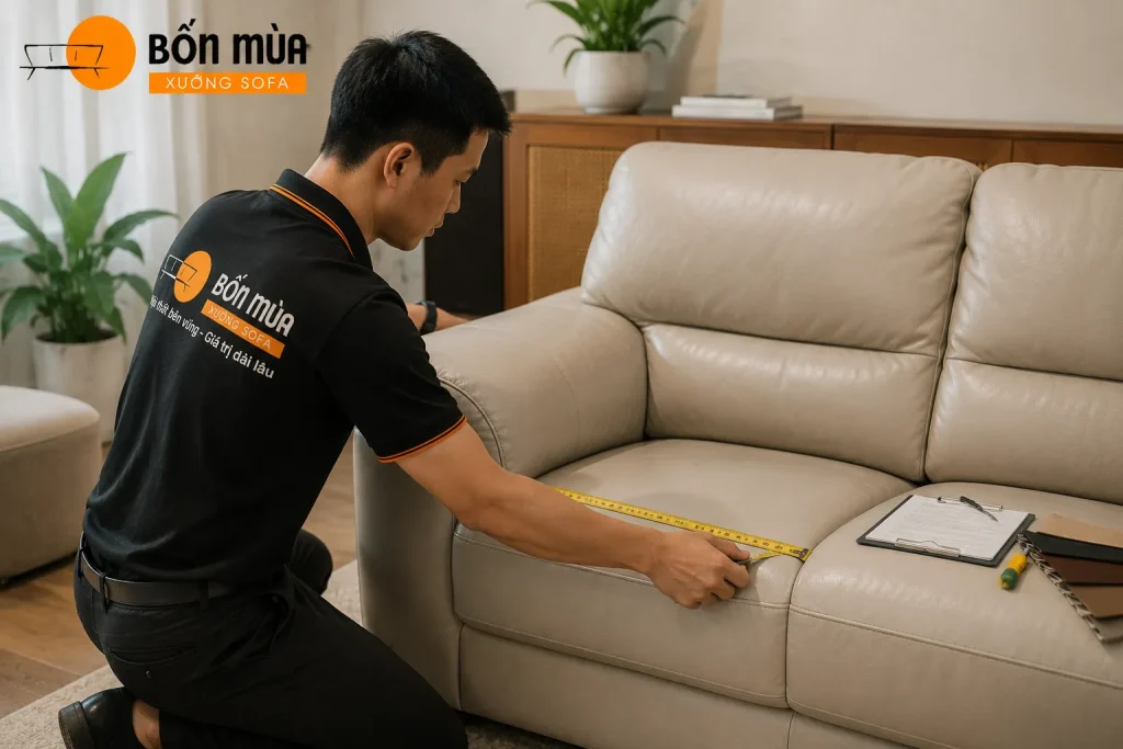 Khảo sát và xử lý sofa theo tình trạng thực tế