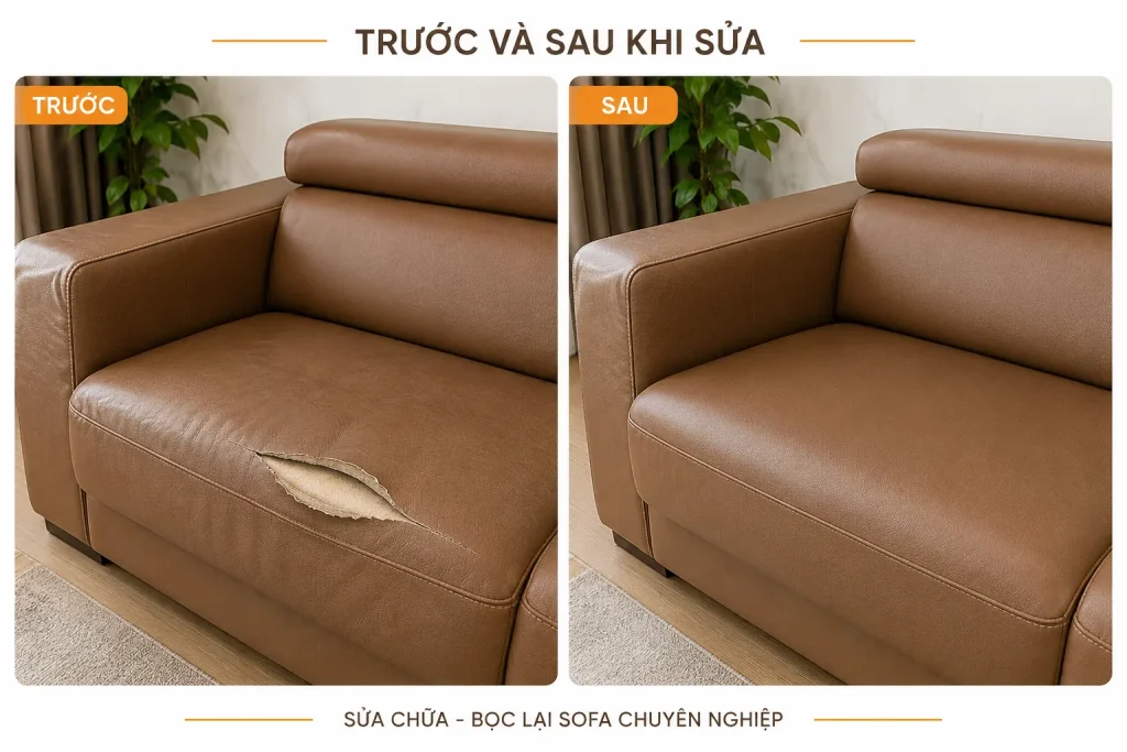 Sofa bị rách, bong tróc sau thời gian sử dụng