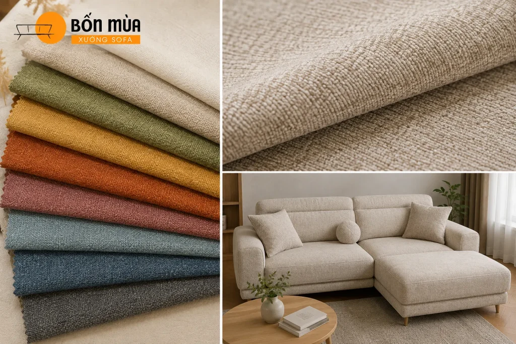 Những mẫu chất liệu Sofa được ưu chuộng hiện nay 26 Sofa Chenille nổi bật với bề mặt mềm mại và kết cấu sợi đặc trưng