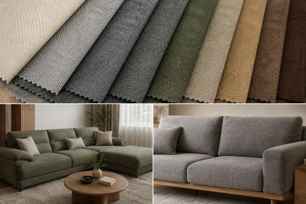 Những mẫu chất liệu Sofa được ưu chuộng hiện nay 20 Sofa vải nỉ tạo cảm giác mềm mại và ấm cúng cho phòng khách