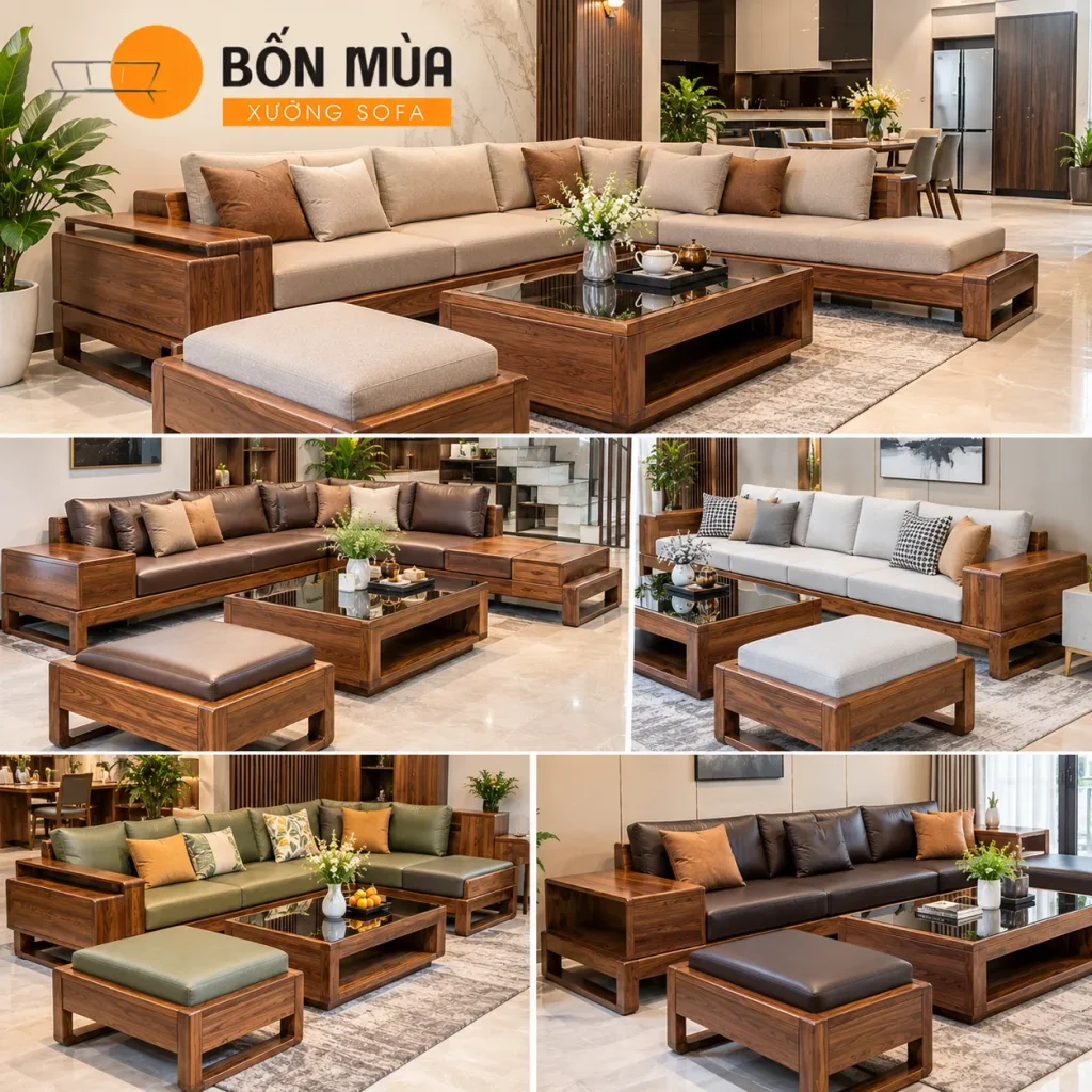 Sofa Gỗ Nhà Phố Hiện Đại Đẹp, Sang Trọng Cho Phòng Khách 5 Các mẫu sofa gỗ nhà phố hiện đại được ưa chuộng