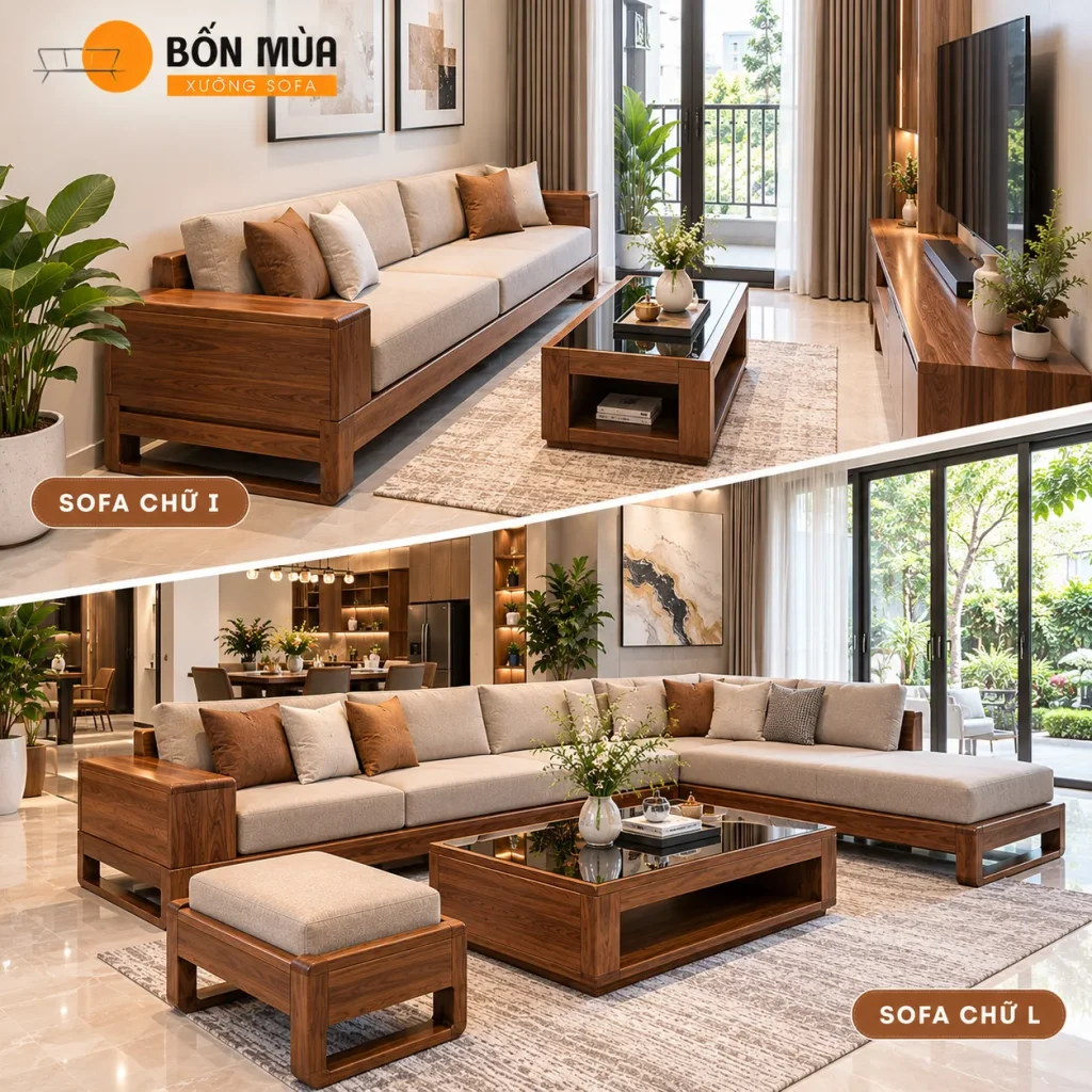 Sofa Gỗ Nhà Phố Hiện Đại Đẹp, Sang Trọng Cho Phòng Khách 6 Chọn kích thước sofa phù hợp với diện tích phòng khách