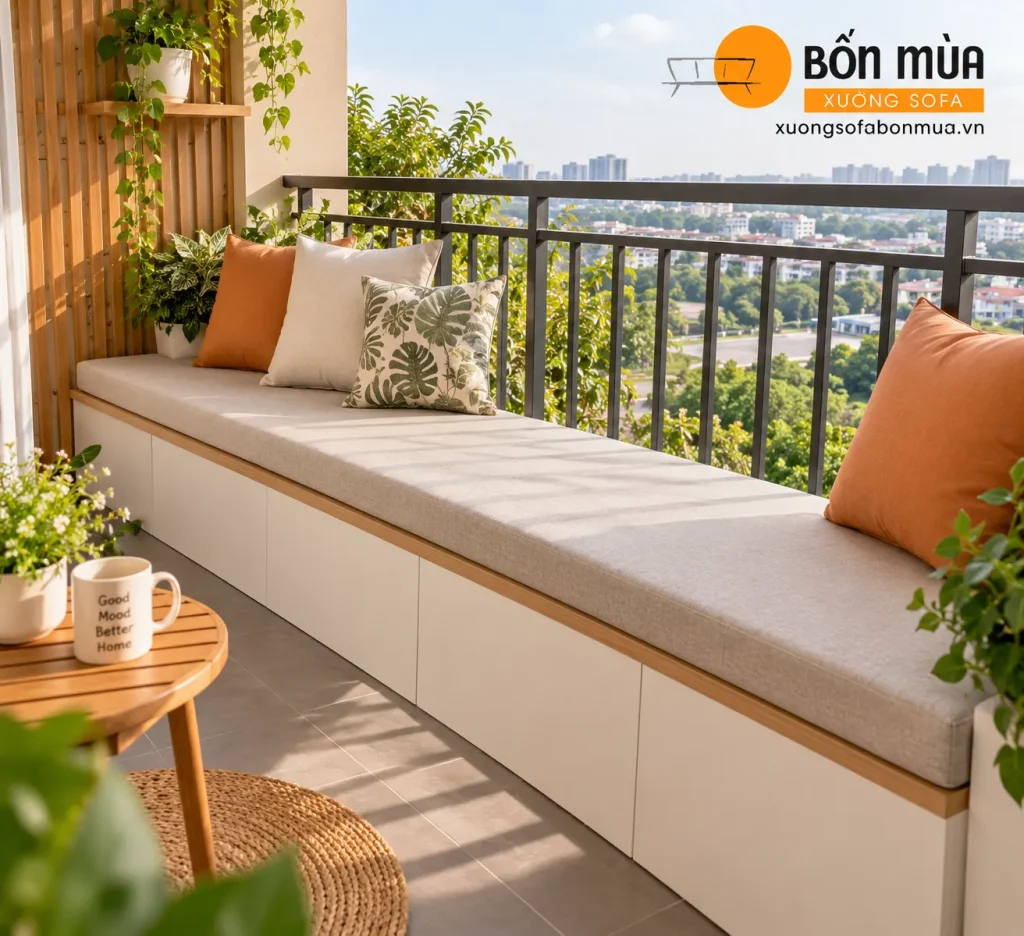 Nệm ngồi băng dài giúp tăng sự thoải mái và tính đồng bộ