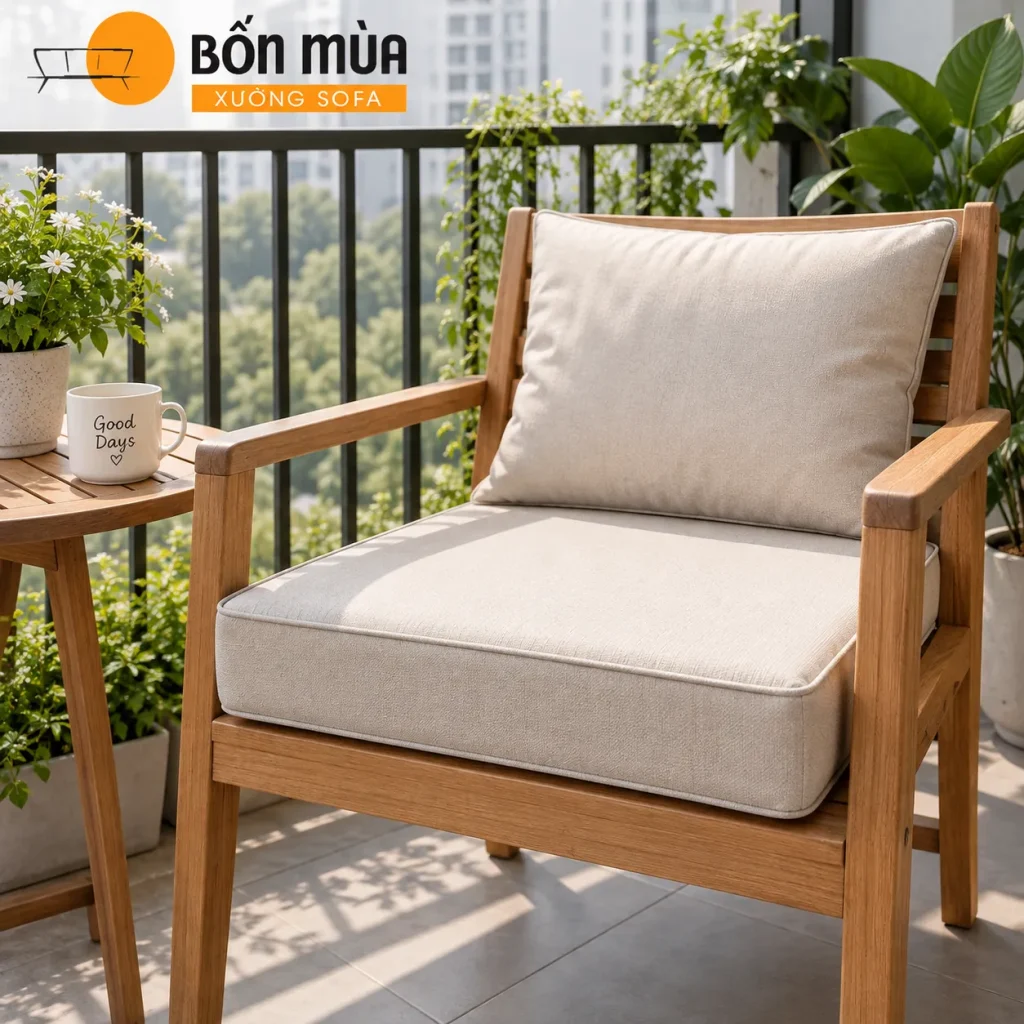 Nệm ngồi cho ghế đơn phù hợp ban công có diện tích nhỏ