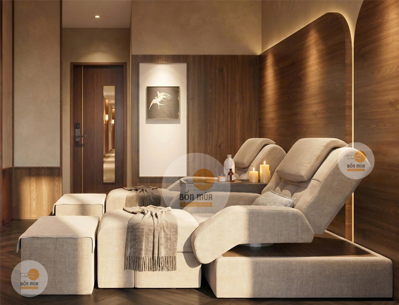 Ghế nail điện tích hợp massage và bồn ngâm chân