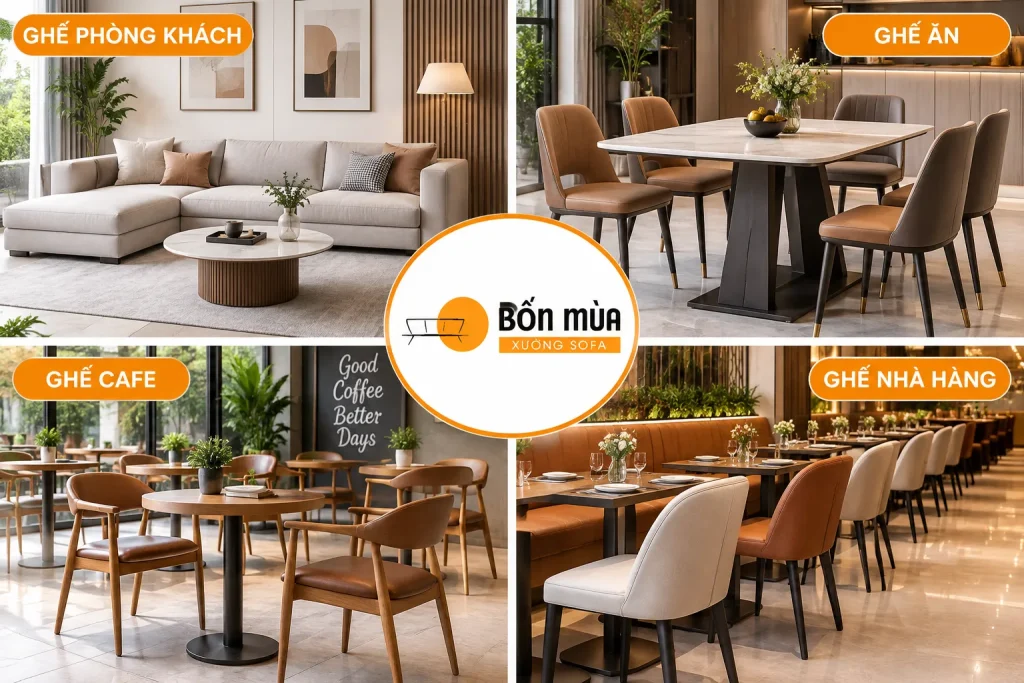 Nệm lót ghế gỗ được lựa chọn khác nhau tùy theo không gian sử dụng