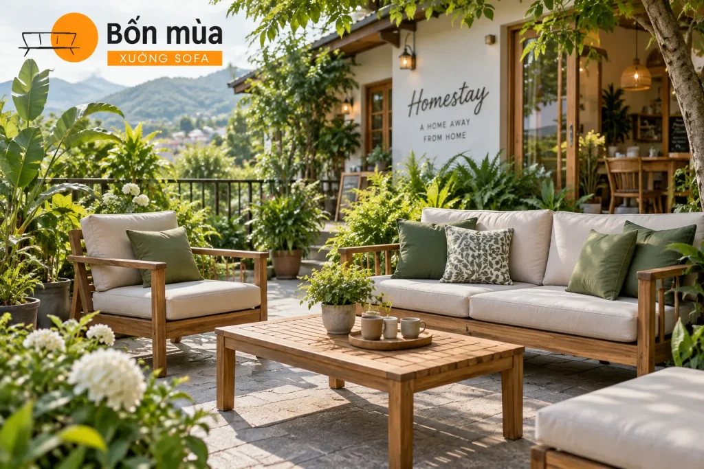 Đệm Ghế Homestay: Các Mẫu Nệm Đẹp, Êm Ái, May Theo Kích Thước 8 Đệm ghế sân vườn giúp không gian ngoài trời thêm tiện nghi và đẹp mắt