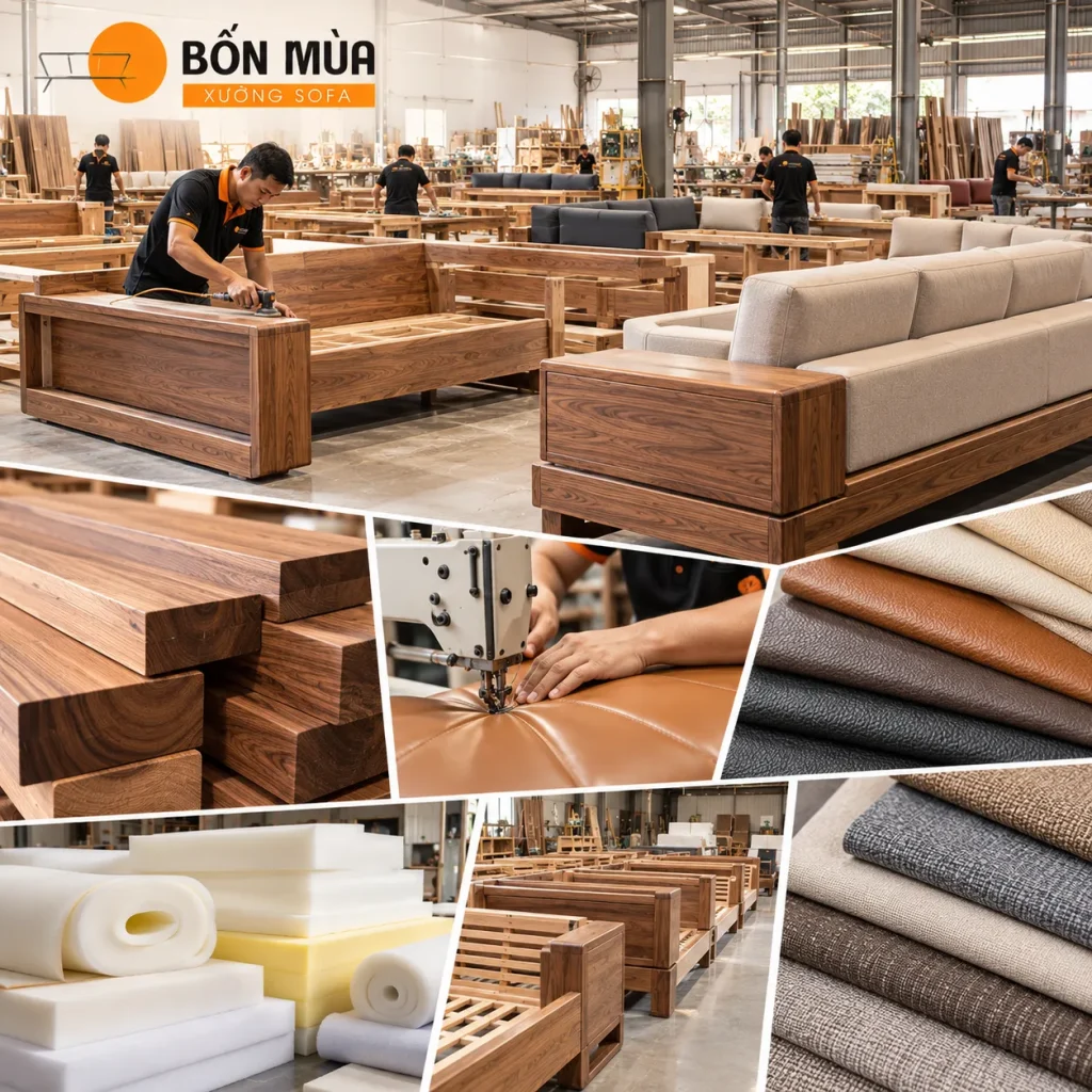 Sofa Gỗ Nhà Phố Hiện Đại Đẹp, Sang Trọng Cho Phòng Khách 8 Chi phí sofa phụ thuộc vào kích thước và chất liệu